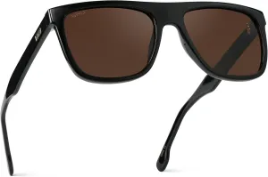 WMP Eyewear - Men's Bold Flat-Top Square Sunglasses, Polarized Lenses, 100% UV Protection, Lightweight & Durable