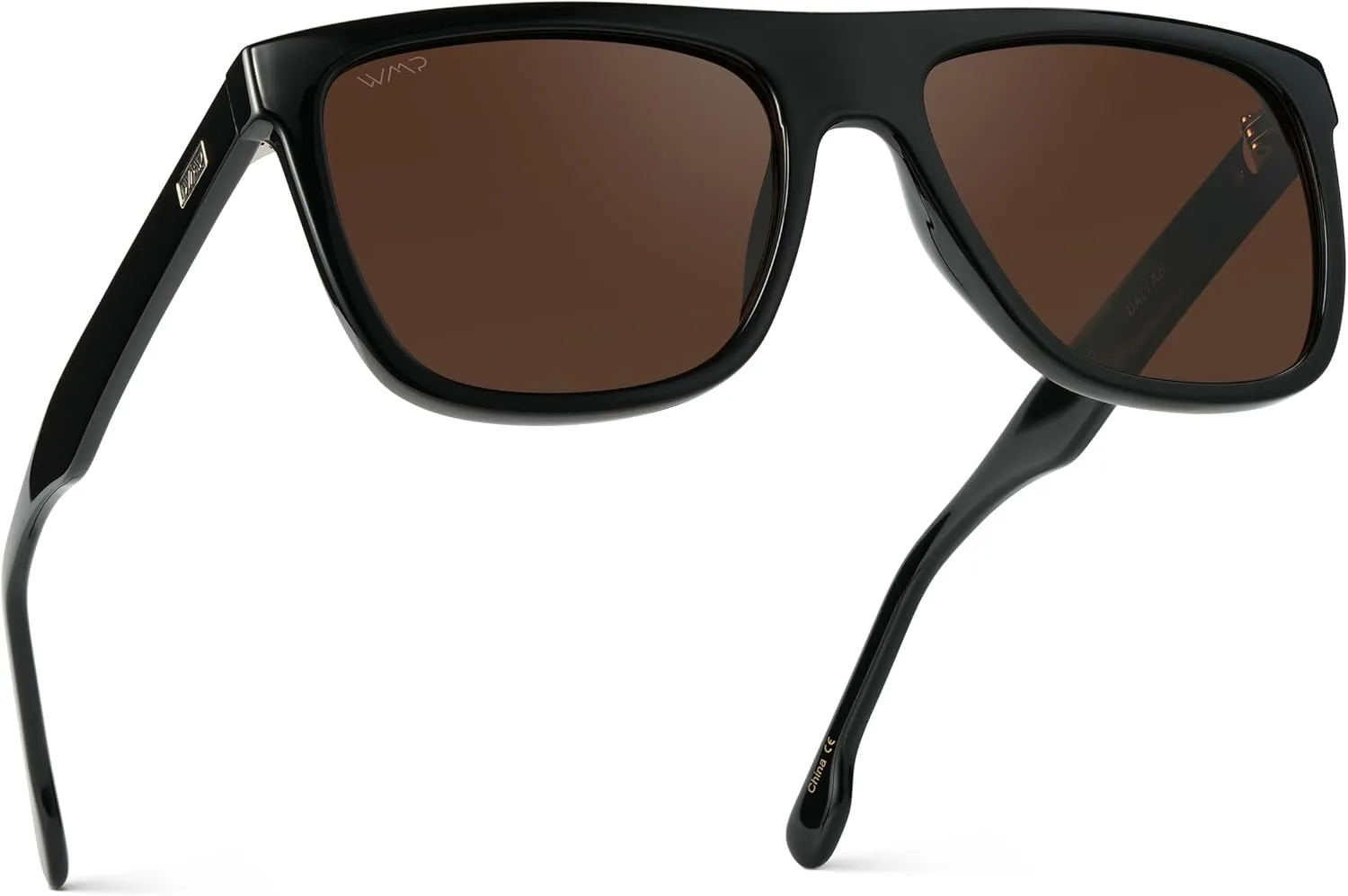 WMP Eyewear - Men's Bold Flat-Top Square Sunglasses, Polarized Lenses, 100% UV Protection, Lightweight & Durable
