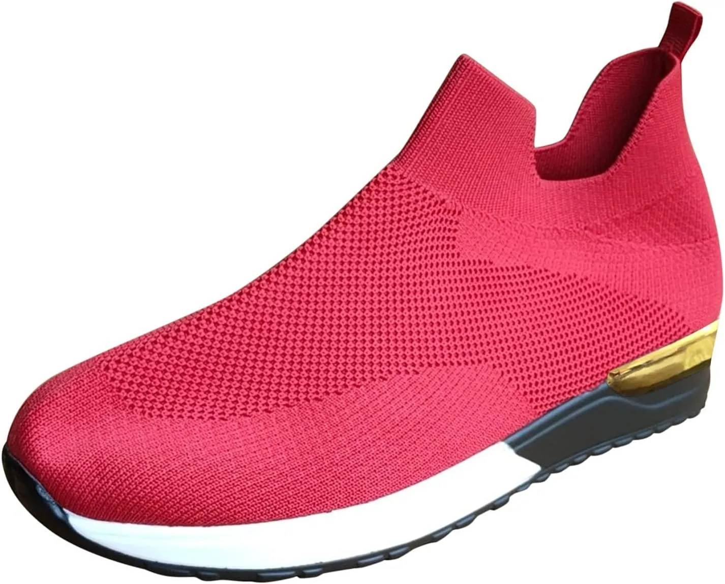 Women Elastic Slip On Sneakers Casual Walking Shoes Lightweight Canvas Comfortable Flats Non Slip Breathable Loafers