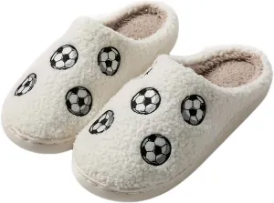 Women Men Basketball Slippers Fuzzy Closed Toe House Memory Foam Bedroom Slipper Couple Indoor Home Shoes