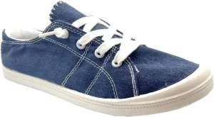 Women Slip-On Linen Canvas Lace-Up Fashion Sneaker