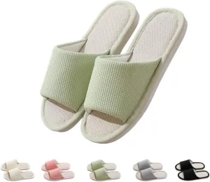 Women Slipper Soft Sole Open Toe House Slippers Memory Foam Slip On Bedroom Cozy Indoor Outdoor Home Slippers