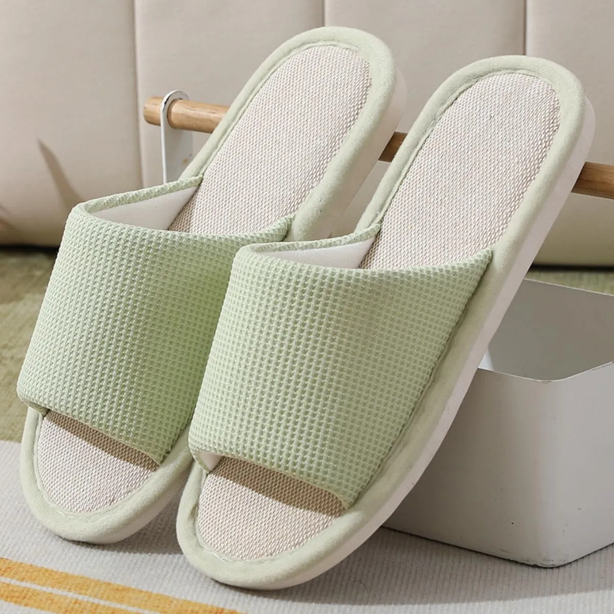 Women Slipper Soft Sole Open Toe House Slippers Memory Foam Slip On Bedroom Cozy Indoor Outdoor Home Slippers
