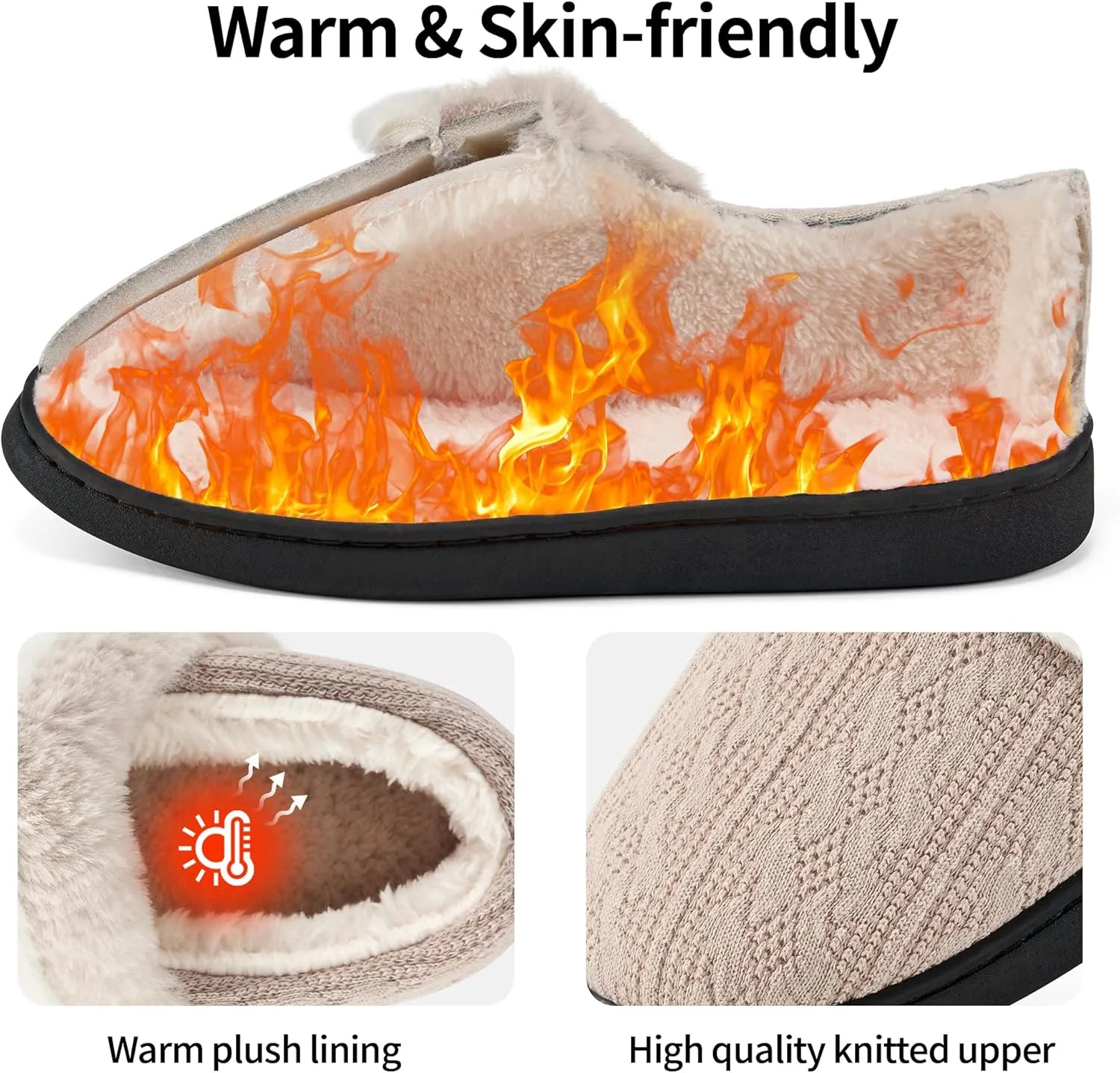 Women Slippers Fuzzy Ladies Shoes: Warm House Slippers for Indoor Outdoor