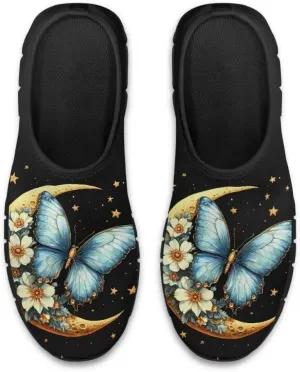 Womens Athletic Shoes Flowers Print Sports Shoes Slip-on Air Mesh Lightweight Sneakers Running Flats