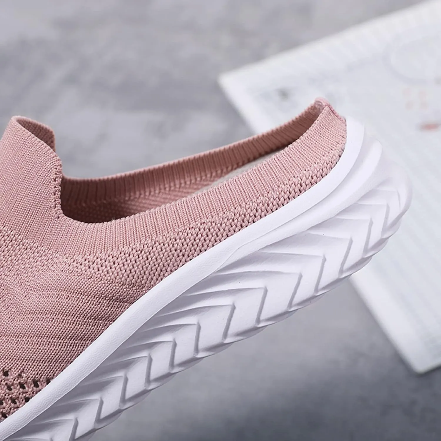 Women's Backless Slip on Mesh Sneakers Shoes Walking Shoes Women Slip On Black Casual Shoes White Platform Sneakers Steel Toe Tennis Shoe Loafers Casual Slip On