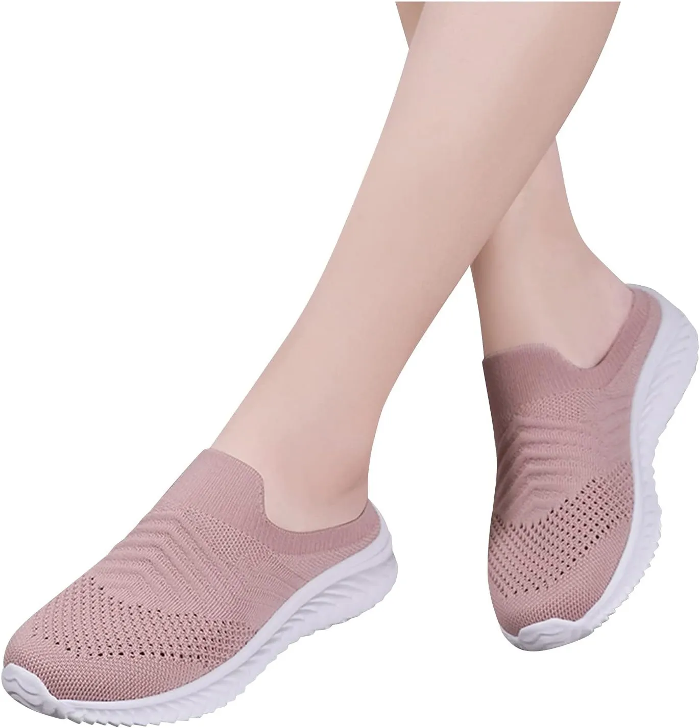 Women's Backless Slip on Mesh Sneakers Shoes Walking Shoes Women Slip On Black Casual Shoes White Platform Sneakers Steel Toe Tennis Shoe Loafers Casual Slip On