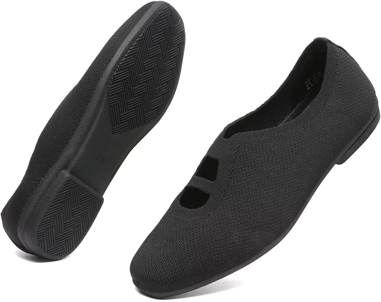 Women's Ballet Flat Knit Dressy Shoes Comfort Walking Work Slip-on Flats Ballerina Office Driving Shoes Low Wedge