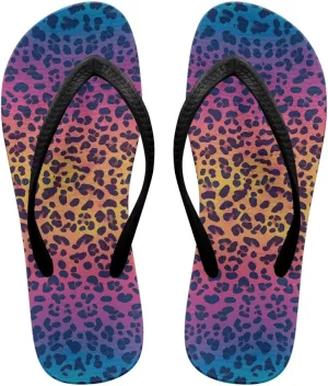 Women's Beach Flip-Flops Tropical Style Lightweight Thong Sandals with EVA Sole Non-Slip Pool Shower Slippers