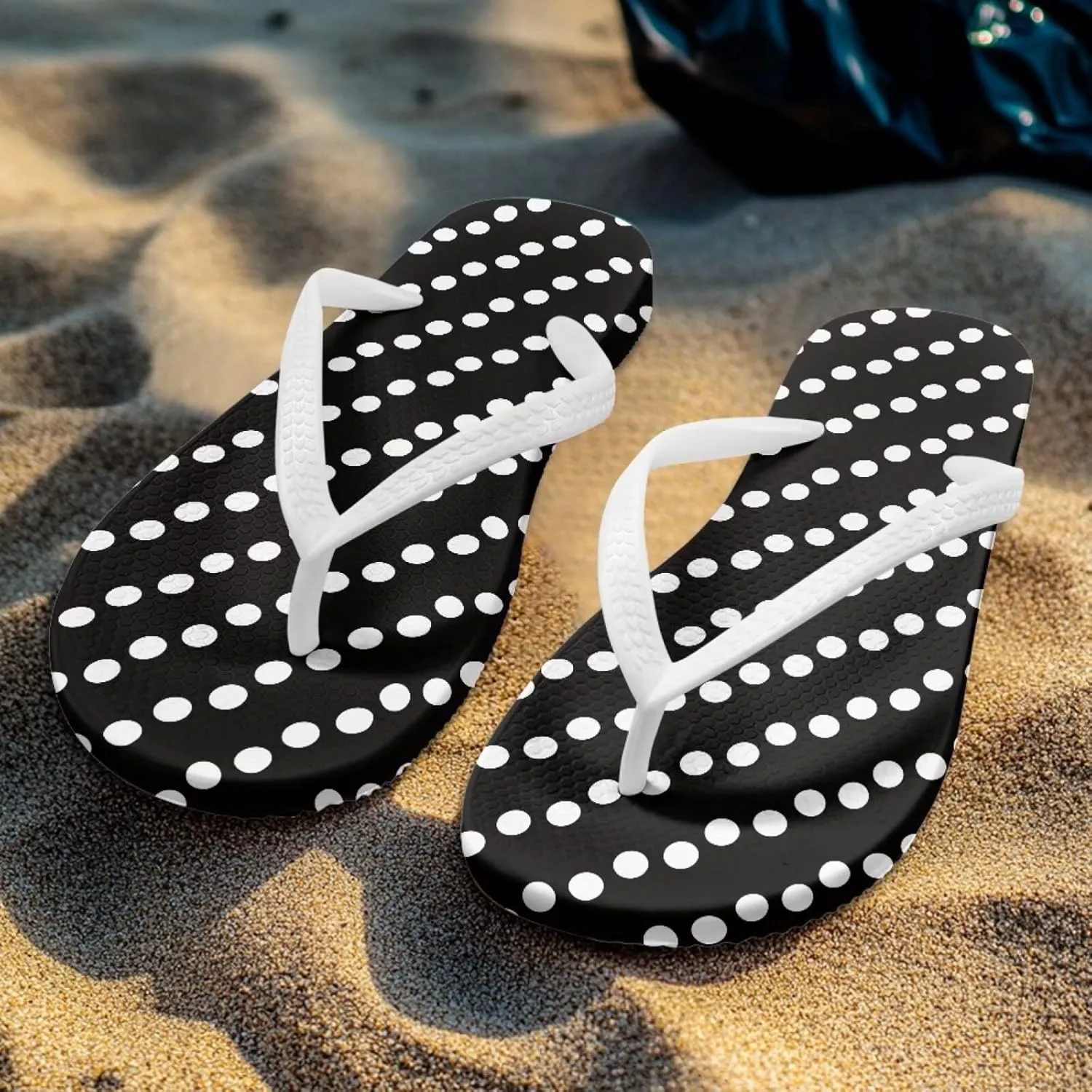 Women's Beach Flip-Flops Tropical Style Lightweight Thong Sandals with EVA Sole Non-Slip Pool Shower Slippers
