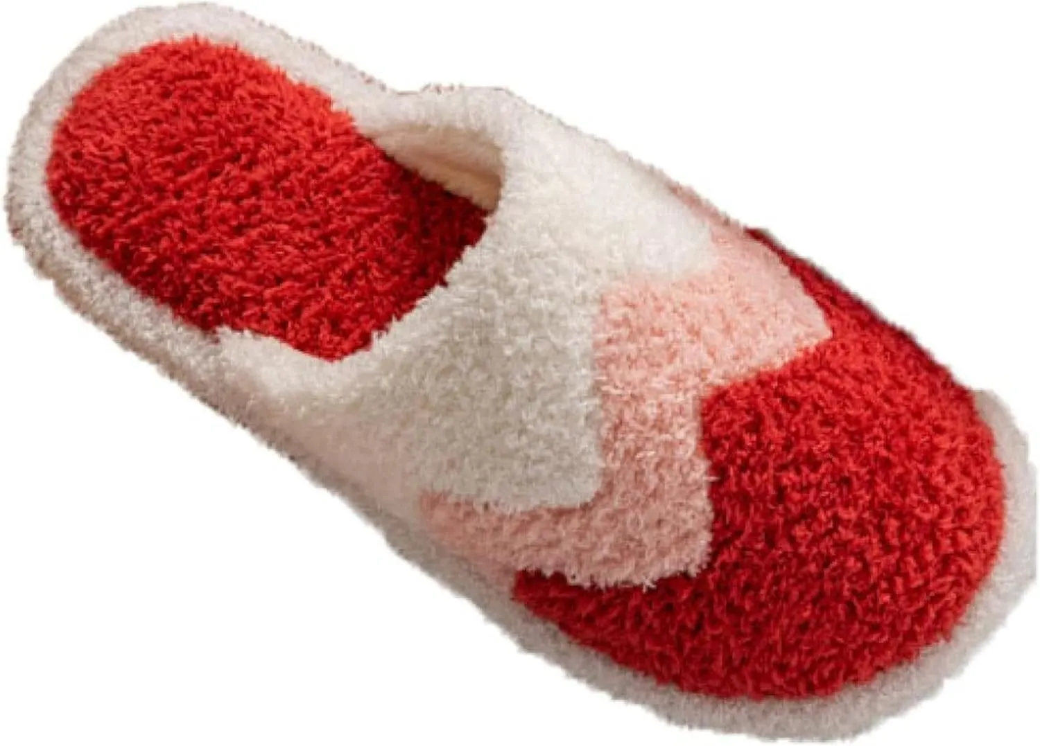 Women's Bedroom Slippers Stripe Wave Memory Foam House Shoes Plush Lining Fur Slippers Funny Faux Fur Relax