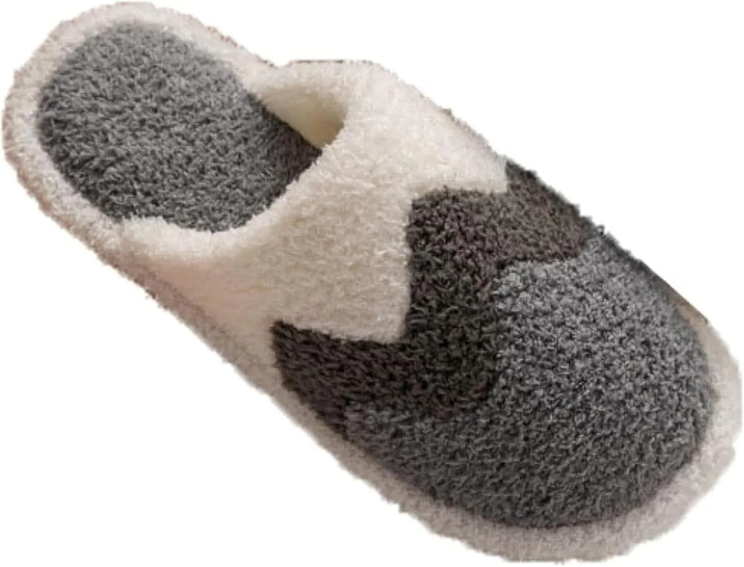 Women's Bedroom Slippers Stripe Wave Memory Foam House Shoes Plush Lining Fur Slippers Funny Faux Fur Relax