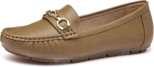 Women's Business Loafers Work Casual Flats Shoes Lightweight Penny PU Leather Slip On Walking Shoes