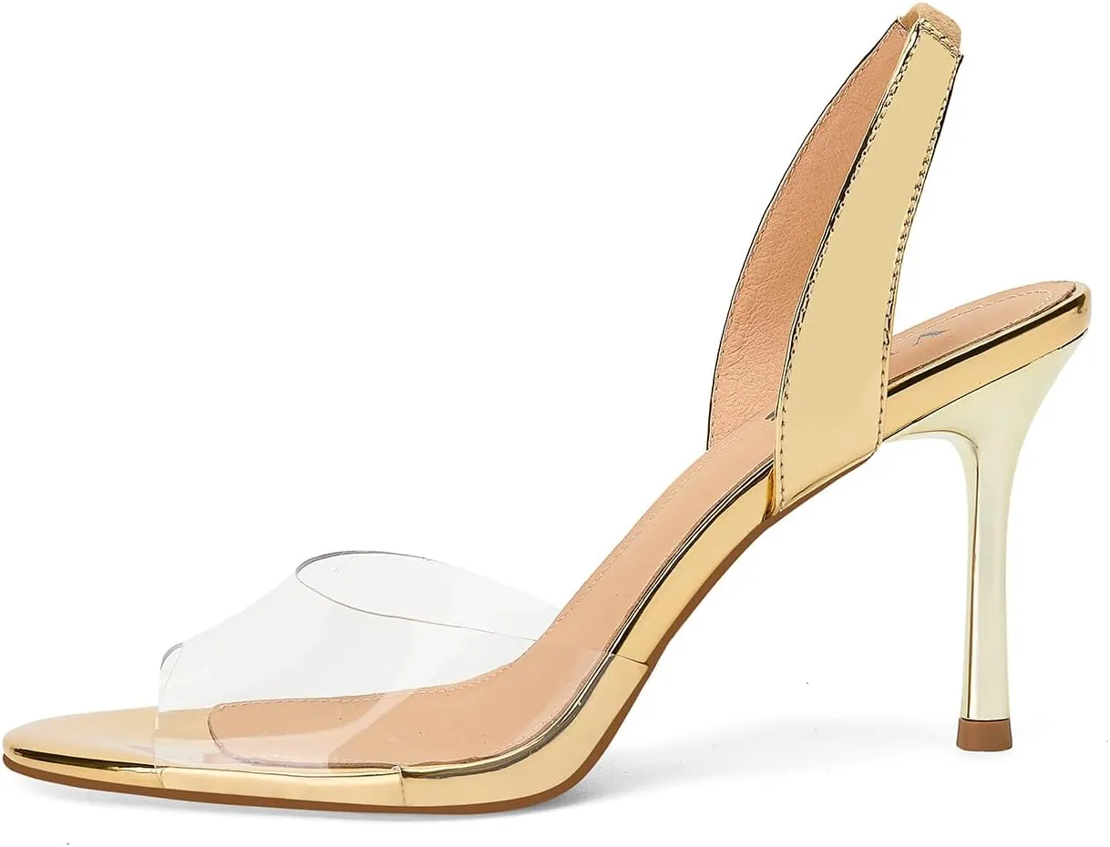 Women's Clear High Heels Sandals Slingback Open Toe Stiletto Shoes for Women Weddings Parties Formally Daily Wear...