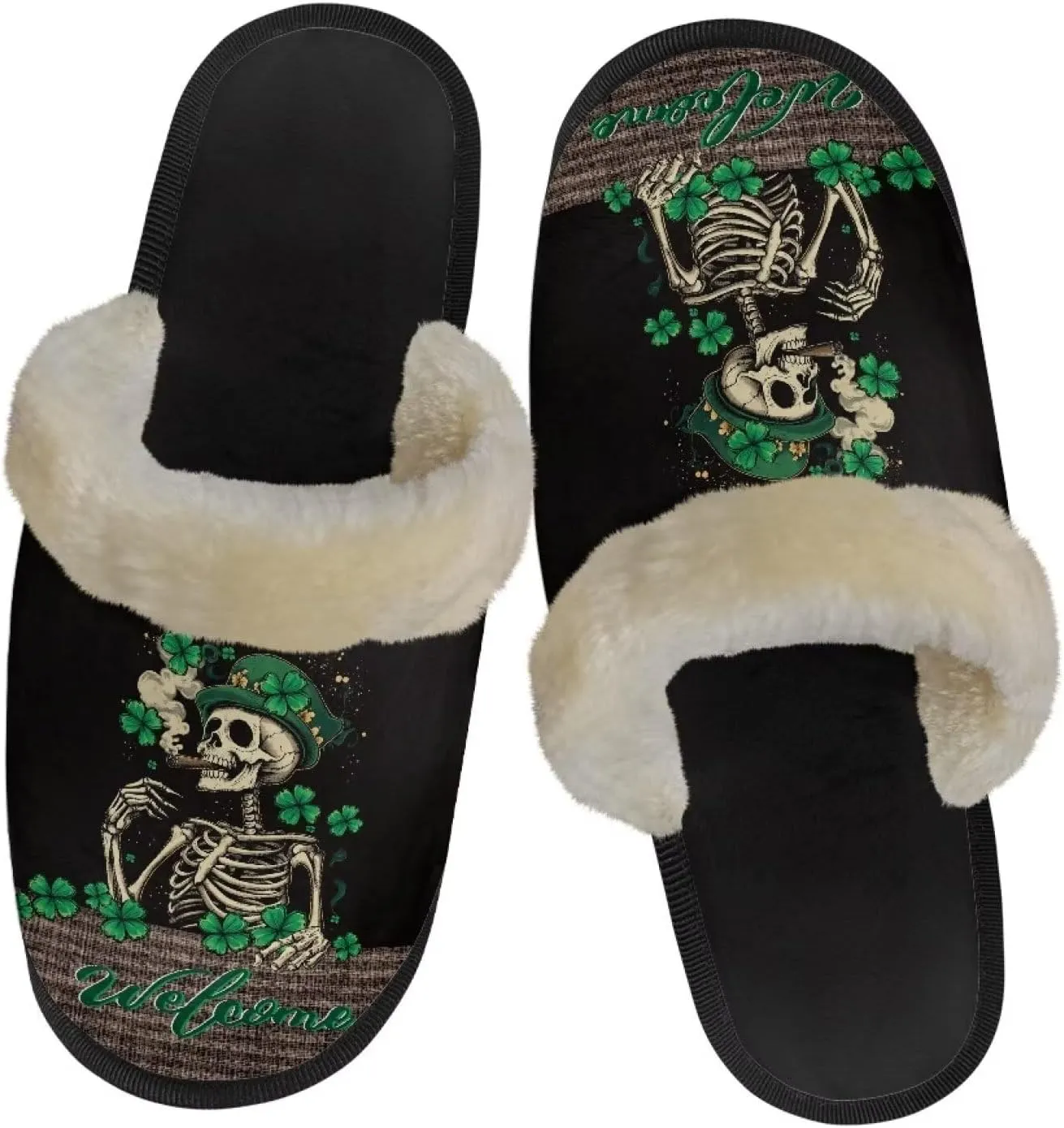 Womens Cotton Casual House Shoes Breathable Warm Slippers Comfortable Cute Fashion Breathable Shoes for Walking US XS-XL Black Sole