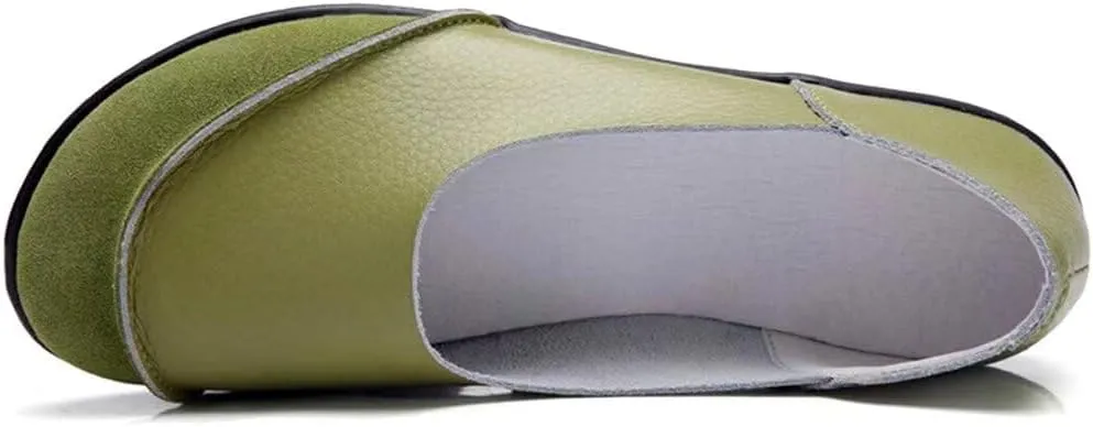 Women's Cowhide Leather Loafers Flats Moccasins Slip-On