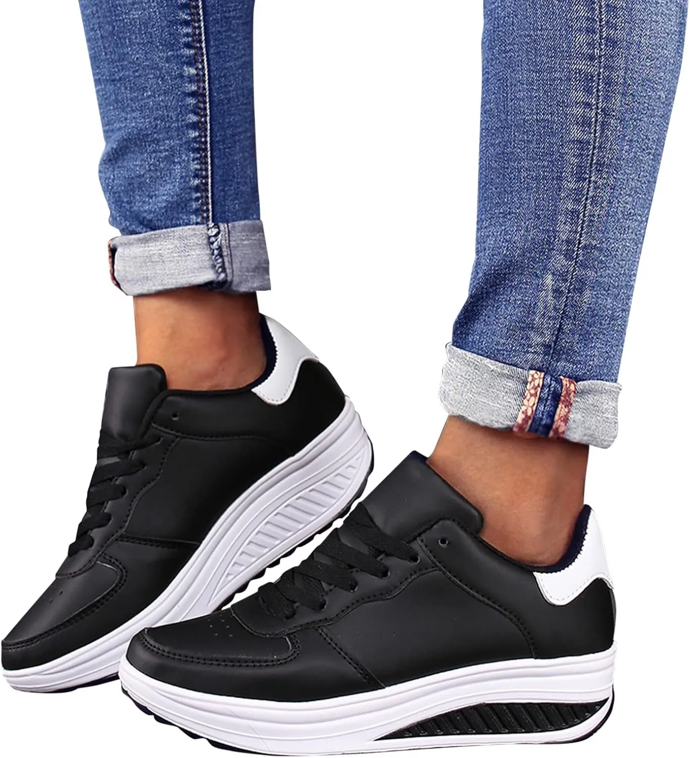 Women's Espadrille Platform Sneakers Chunky Fashion Casual Shoes for Women Comfortable Walking Lightweight Non Slip Memory Foam Insole Sneakers for Women