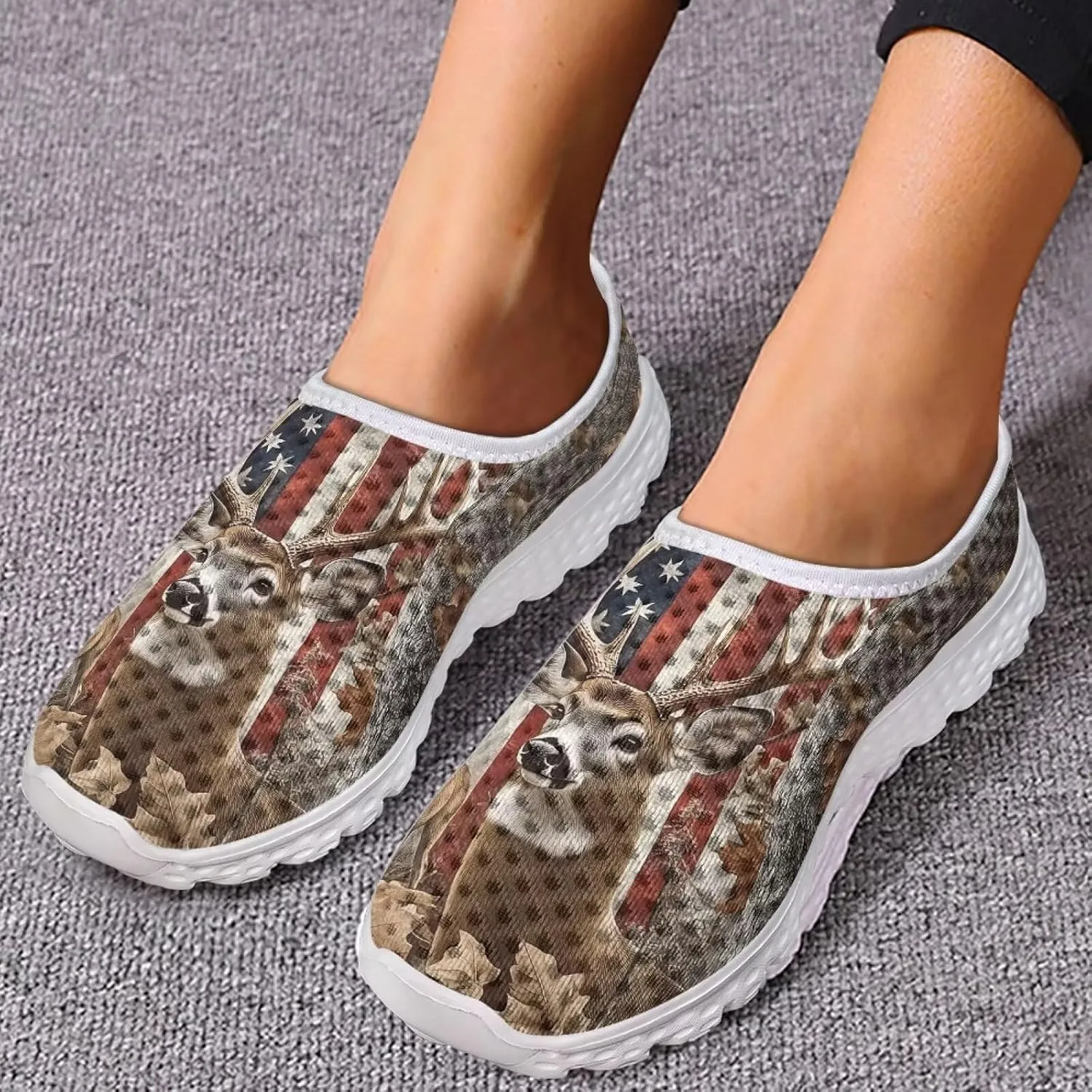Womens Fashion Sneakers Slip On Shoes Tennis Sneaker Road Running Shoe Size 5.5-11.5