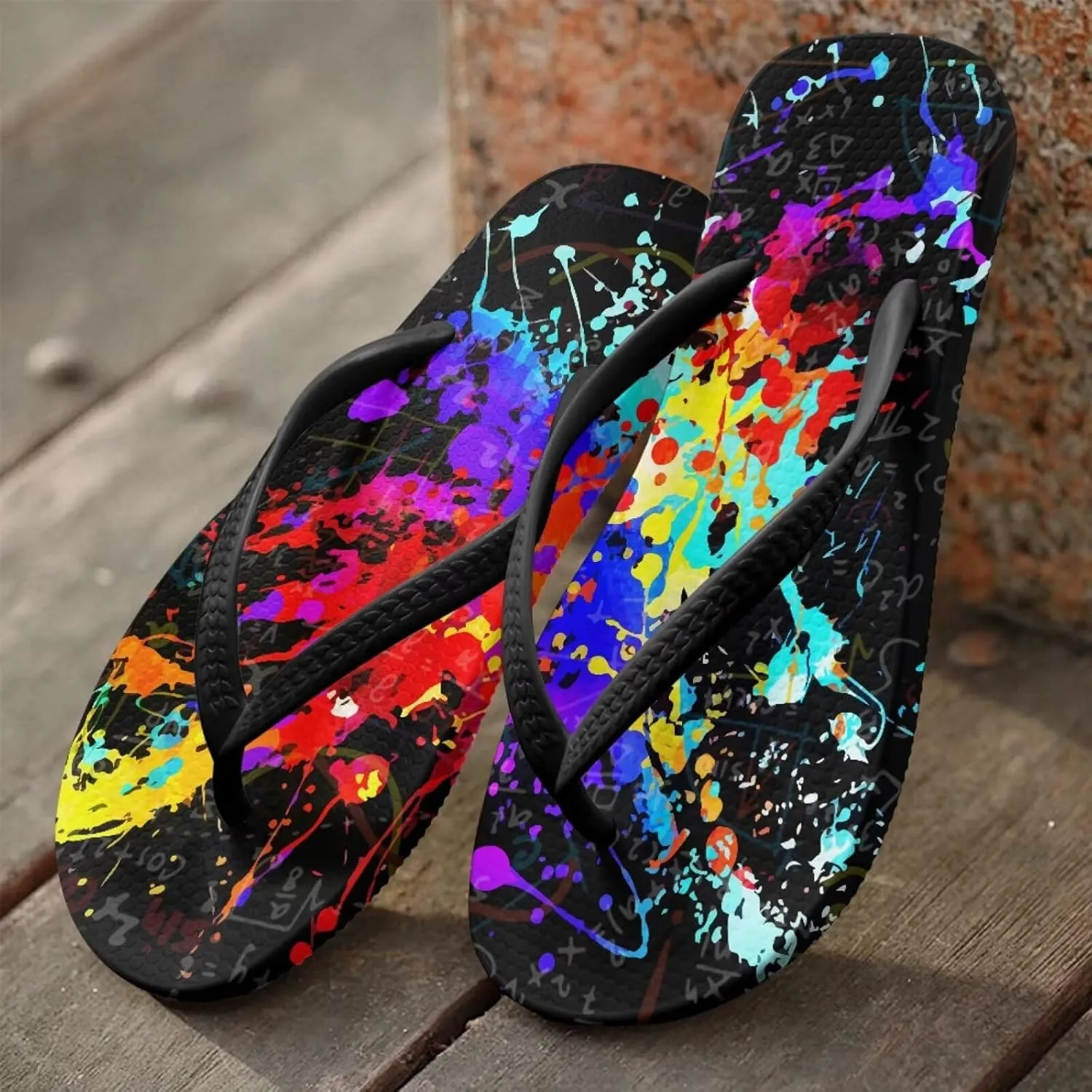 Women's Flip-Flops Colorful Patterns Slippers Women's Casual Sandals Indoor Outdoor