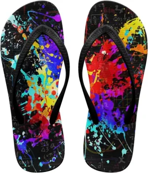 Women's Flip-Flops Colorful Patterns Slippers Women's Casual Sandals Indoor Outdoor
