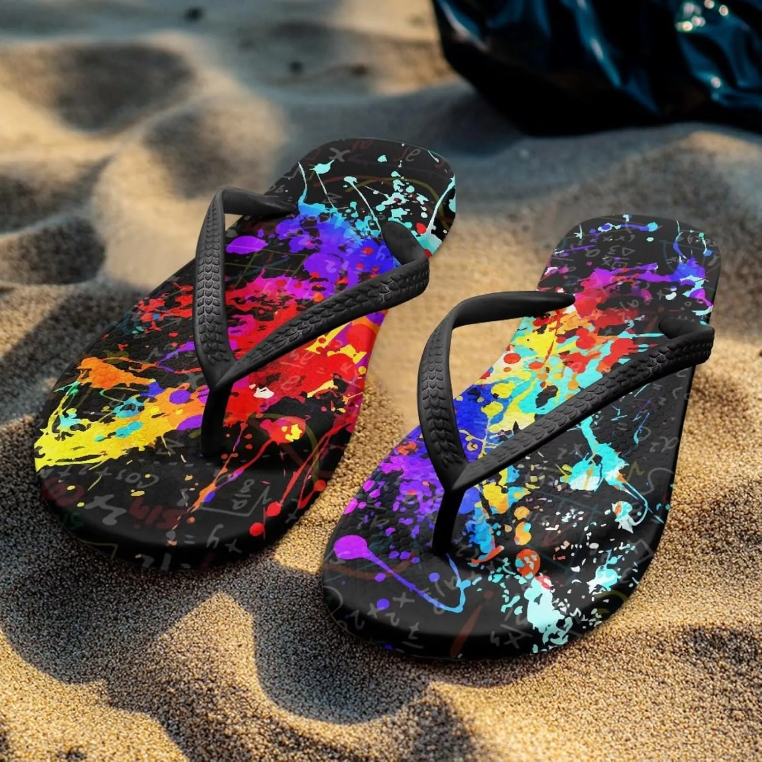 Women's Flip-Flops Colorful Patterns Slippers Women's Casual Sandals Indoor Outdoor