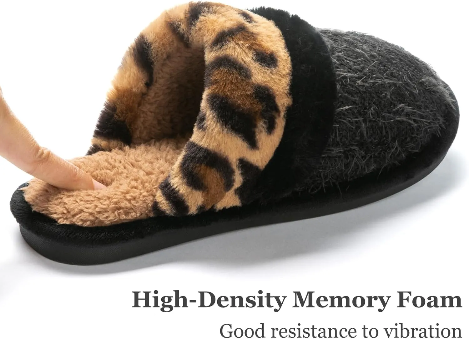 Women's Fuzzy Memory Foam Slippers Warm Gifts Trendy House Slippers Anti-Skid Rubber House Shoes for Women Mom Girlfriend Indoor Outdoor