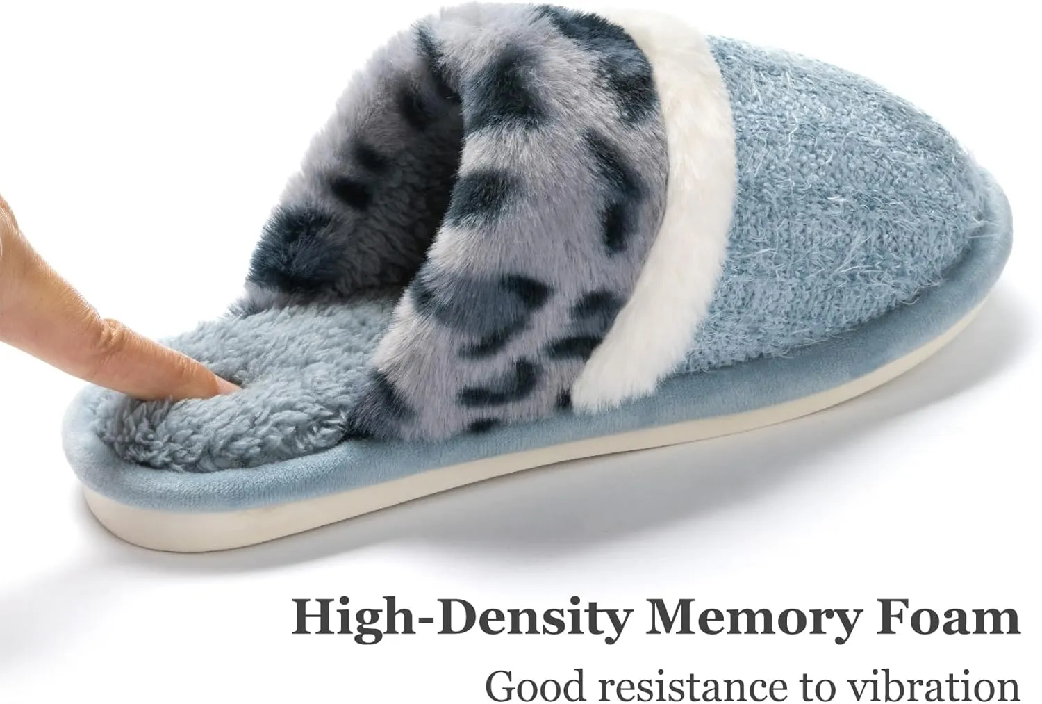 Women's Fuzzy Memory Foam Slippers Warm Gifts Trendy House Slippers Anti-Skid Rubber House Shoes for Women Mom Girlfriend Indoor Outdoor
