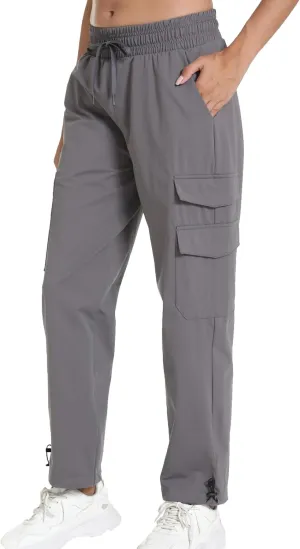 Women's Joggers with Pockets, Hiking Cargo Water Resistant Lightweight Pants for Women Workout Athletic Travel Camping