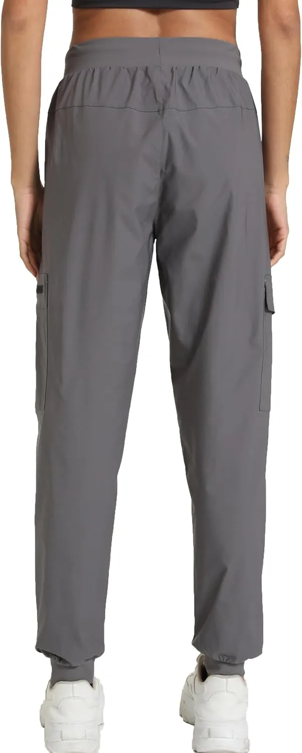 Women's Joggers with Pockets, Hiking Cargo Water Resistant Lightweight Pants for Women Workout Athletic Travel Camping