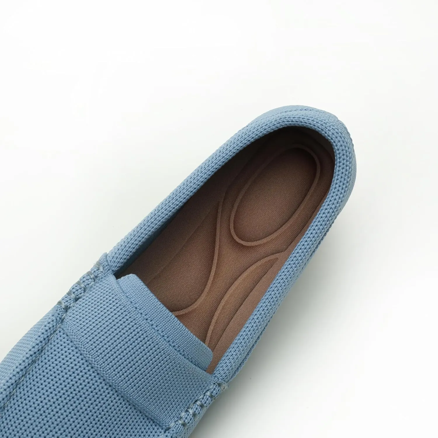 Women's Lightweight Knitted Loafers Casual Flat Shoes Comfortable Boat Shoes Flat Bottomed Breathable Shoes
