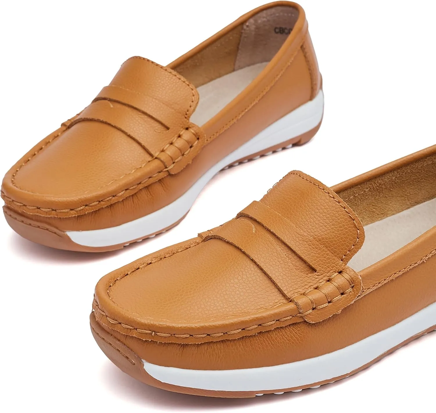 Women's Loafers Moccasin Casual Slip On Flat Shoes Comfortable Leather Driving Loafers Lightweight Nurse Work Shoes