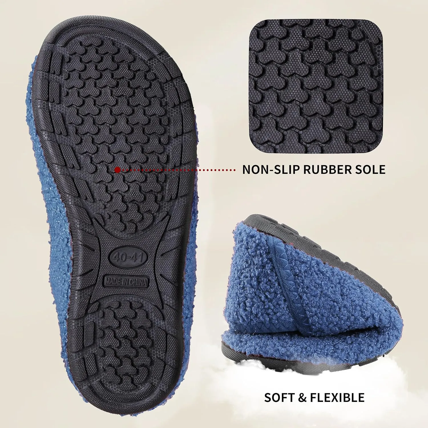 Women's Men's Fuzzy Fur Slippers Casual House Shoes Non Slip Barefoot Slipper Socks Warm Closed Back Indoor Outdoor Shoes