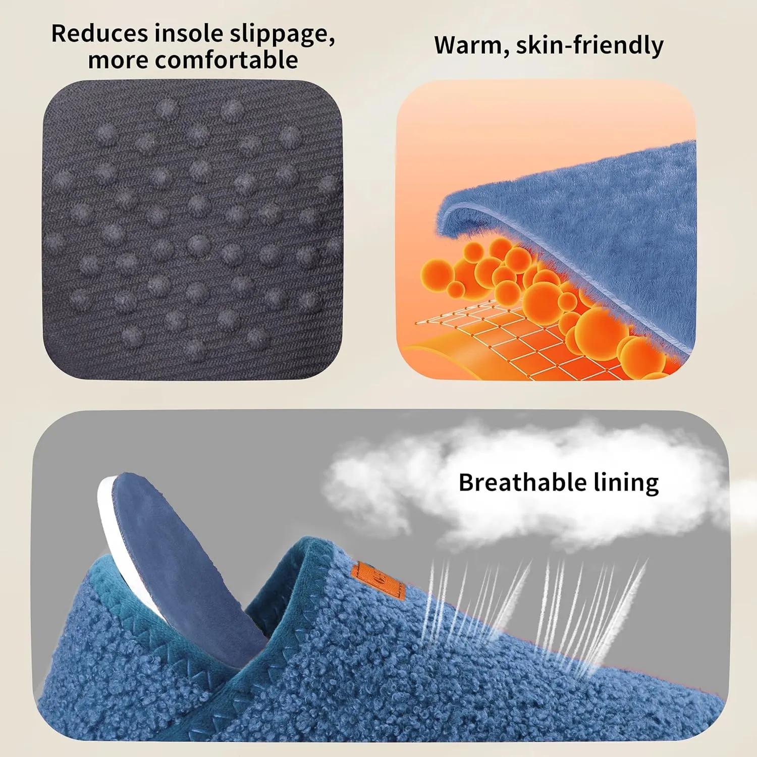 Women's Men's Fuzzy Fur Slippers Casual House Shoes Non Slip Barefoot Slipper Socks Warm Closed Back Indoor Outdoor Shoes
