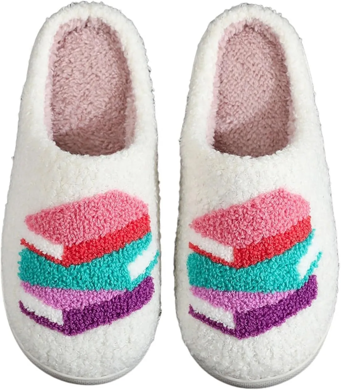 Womens Mens Plant Animal Fruit Slippers Retro Cozy Fluffy Plush Slipper Embroidered printing Warm Memory Foam Indoor Outdoor House Shoes