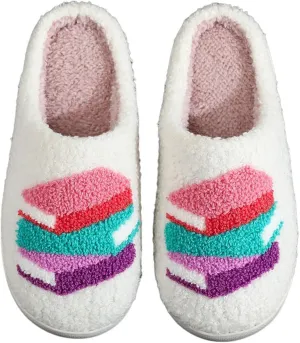 Womens Mens Plant Animal Fruit Slippers Retro Cozy Fluffy Plush Slipper Embroidered printing Warm Memory Foam Indoor Outdoor House Shoes
