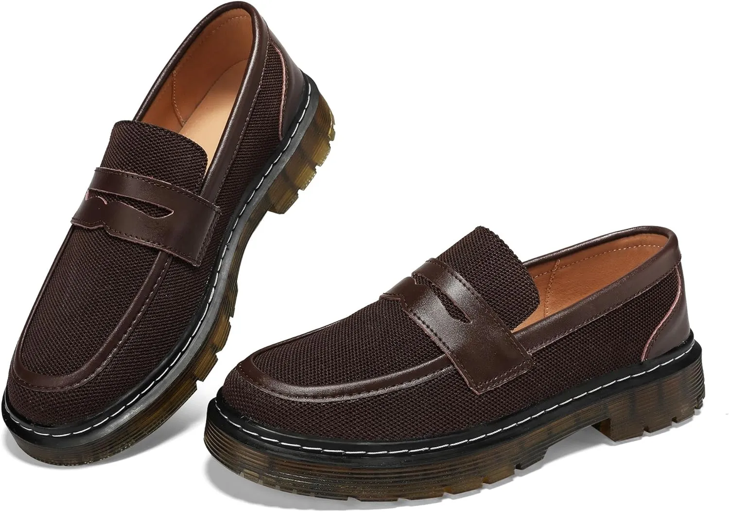 Women's Mesh Penny Loafers Breathable Knitted Flat Shoes Comfortable & Lightweight Slip-Ons