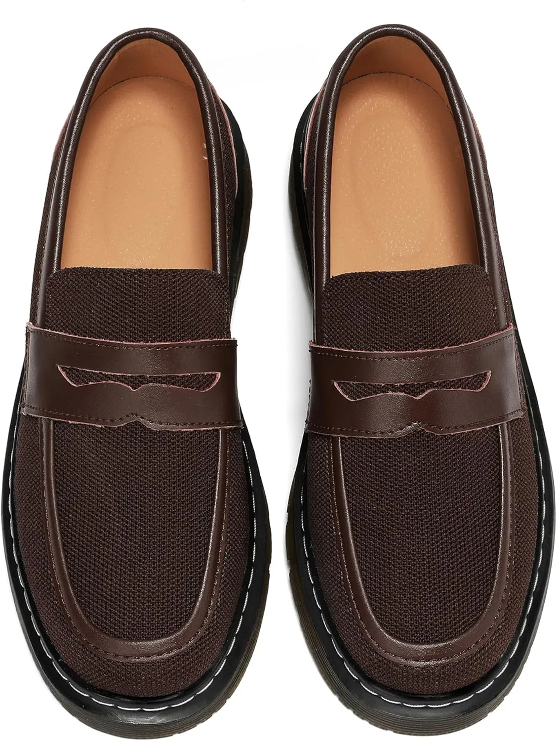 Women's Mesh Penny Loafers Breathable Knitted Flat Shoes Comfortable & Lightweight Slip-Ons