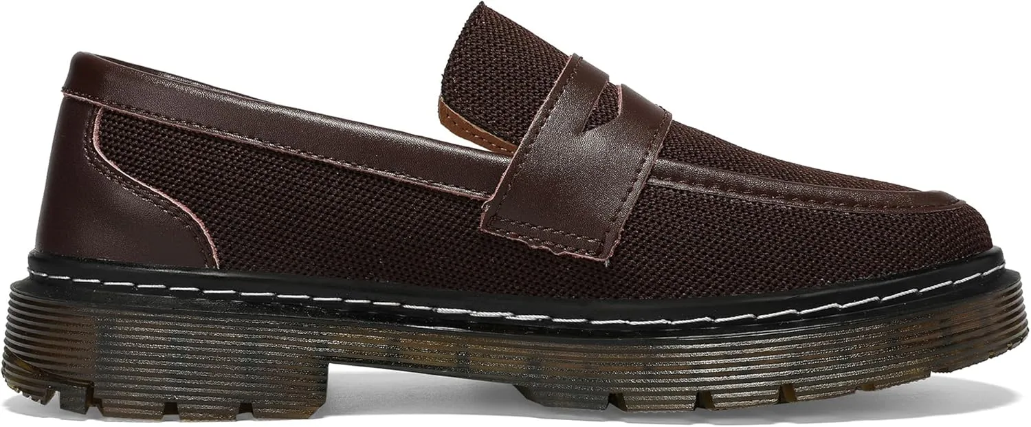 Women's Mesh Penny Loafers Breathable Knitted Flat Shoes Comfortable & Lightweight Slip-Ons