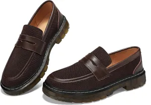 Women's Mesh Penny Loafers Breathable Knitted Flat Shoes Comfortable & Lightweight Slip-Ons