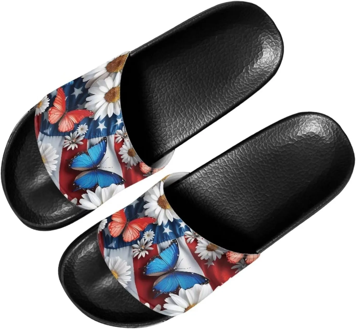 Women's Novelty Slides Sandals Casual Soft Sole Open Toe Non-Slip Single Band Slides Sandals
