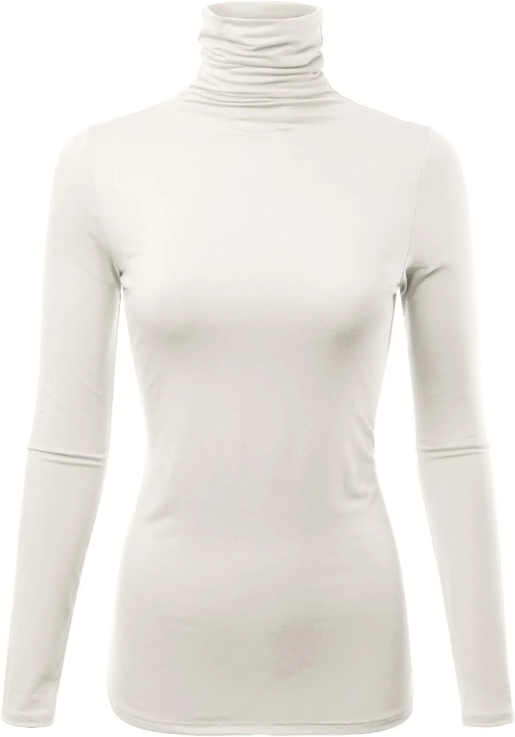 Womens Premium Long Sleeve Turtleneck Lightweight Pullover Top Sweater (S-3X, Made in USA)