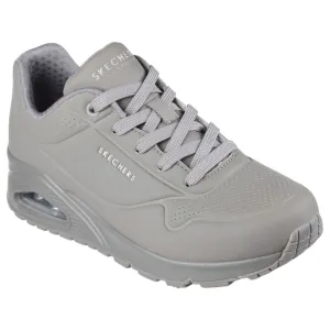 Womens Skechers Uno - Stand On Air Grey Lace Up Sneaker Shoes