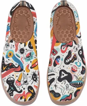 Women's Slip On Art Travel Shoes Lightweight Knit Sneaker Comfortable Walking Loafer Flat