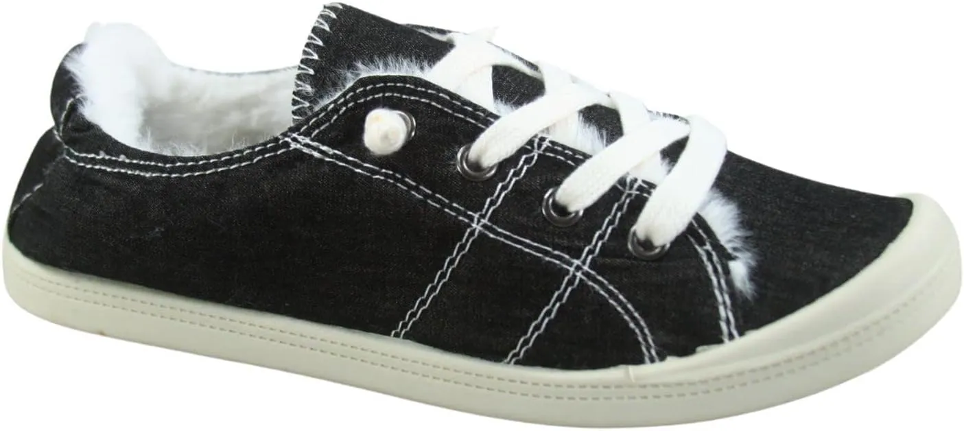Women’s Slip-On Sneaker Fashion Low Top Casual Shoes Lace up Classic Walking Shoes