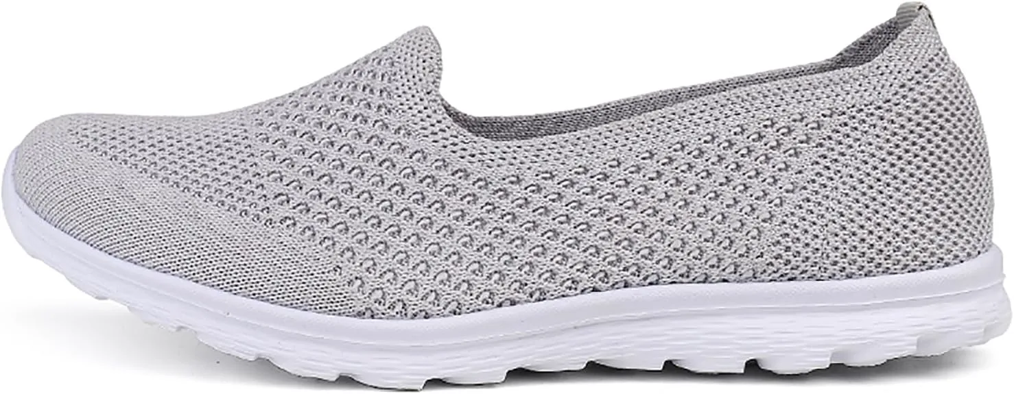 Women's Slip on Walking Knit Loafer Flat Sneaker for Women Lightweight Breathable Walking Shoes