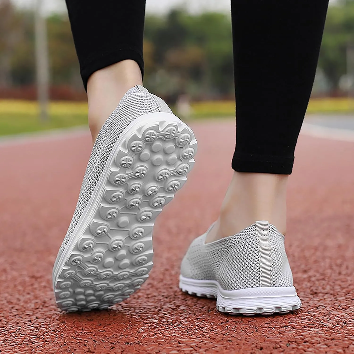 Women's Slip on Walking Knit Loafer Flat Sneaker for Women Lightweight Breathable Walking Shoes