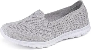 Women's Slip on Walking Knit Loafer Flat Sneaker for Women Lightweight Breathable Walking Shoes