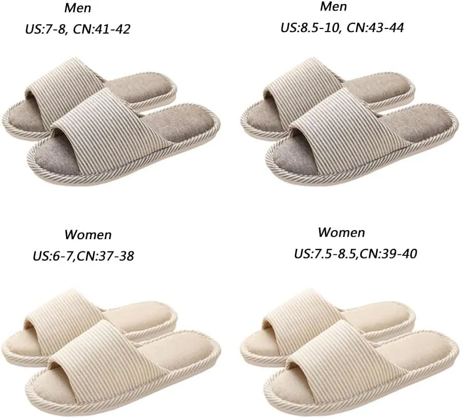 Womens Slipper House Slippers Men,4 Pairs Spa Slippers, Non Slip Disposable Slippers for Guest Washable Guest Slippers Travel Slippers Slide Slipper Bride Slippers with 4 Different Sizes
