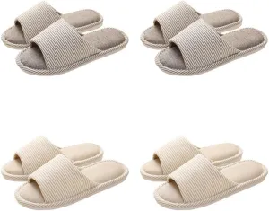 Womens Slipper House Slippers Men,4 Pairs Spa Slippers, Non Slip Disposable Slippers for Guest Washable Guest Slippers Travel Slippers Slide Slipper Bride Slippers with 4 Different Sizes