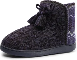 Womens Slippers Winter Warm House Shoes Knitted Fleece Faux Fur Lining Bootie slipper